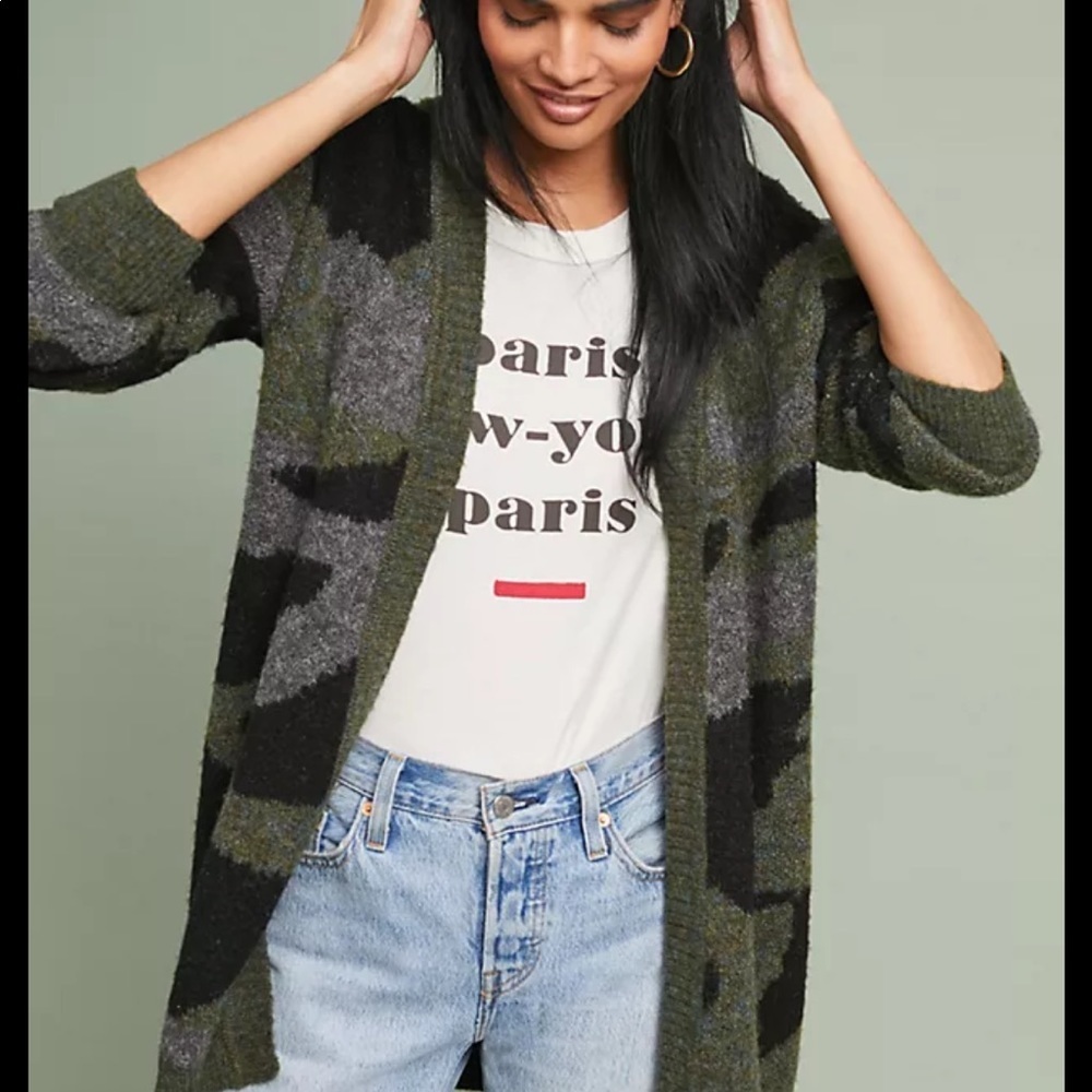 Moth camo‎ cardigan